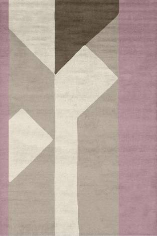 Judy Ross Hand-Knotted Custom Wool Perspective Rug dusty pink/blonde/cream/stone